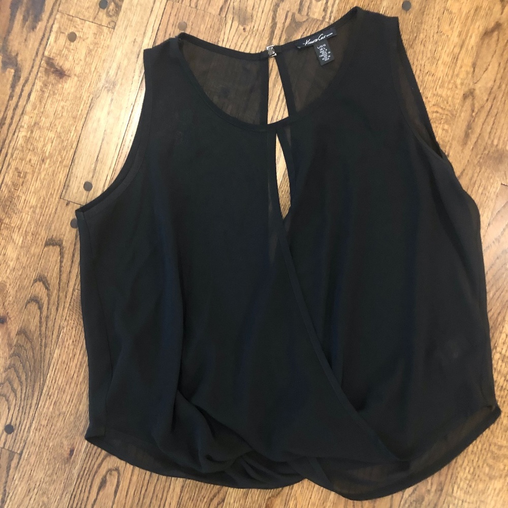 Kenneth Cole New York black sheer top